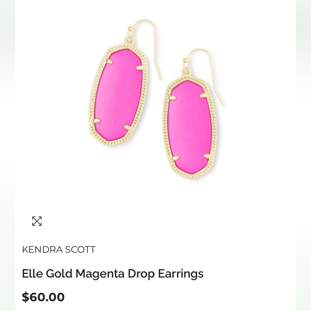 Elle Gold Magenta Drop Earrings